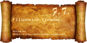 Filipovics Tivadar névjegykártya